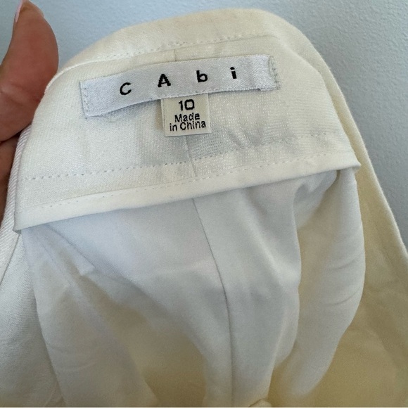 Cabi- Style# 513R Cream Linen Blend Pants Size 10 - Picture 4 of 5
